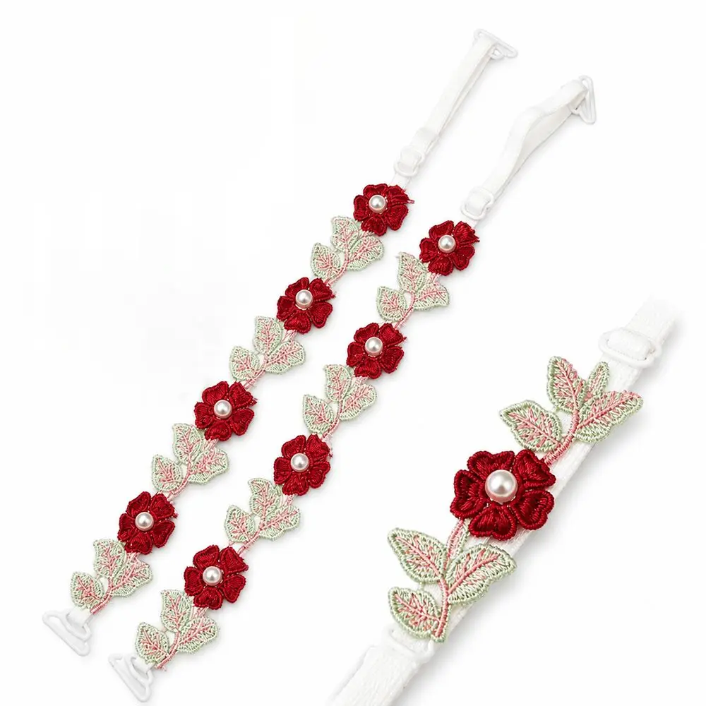 New Removable Floral Bra Straps Lace Elastic Shoulder Straps Decorative Anti-slip Bra Straps Replacement