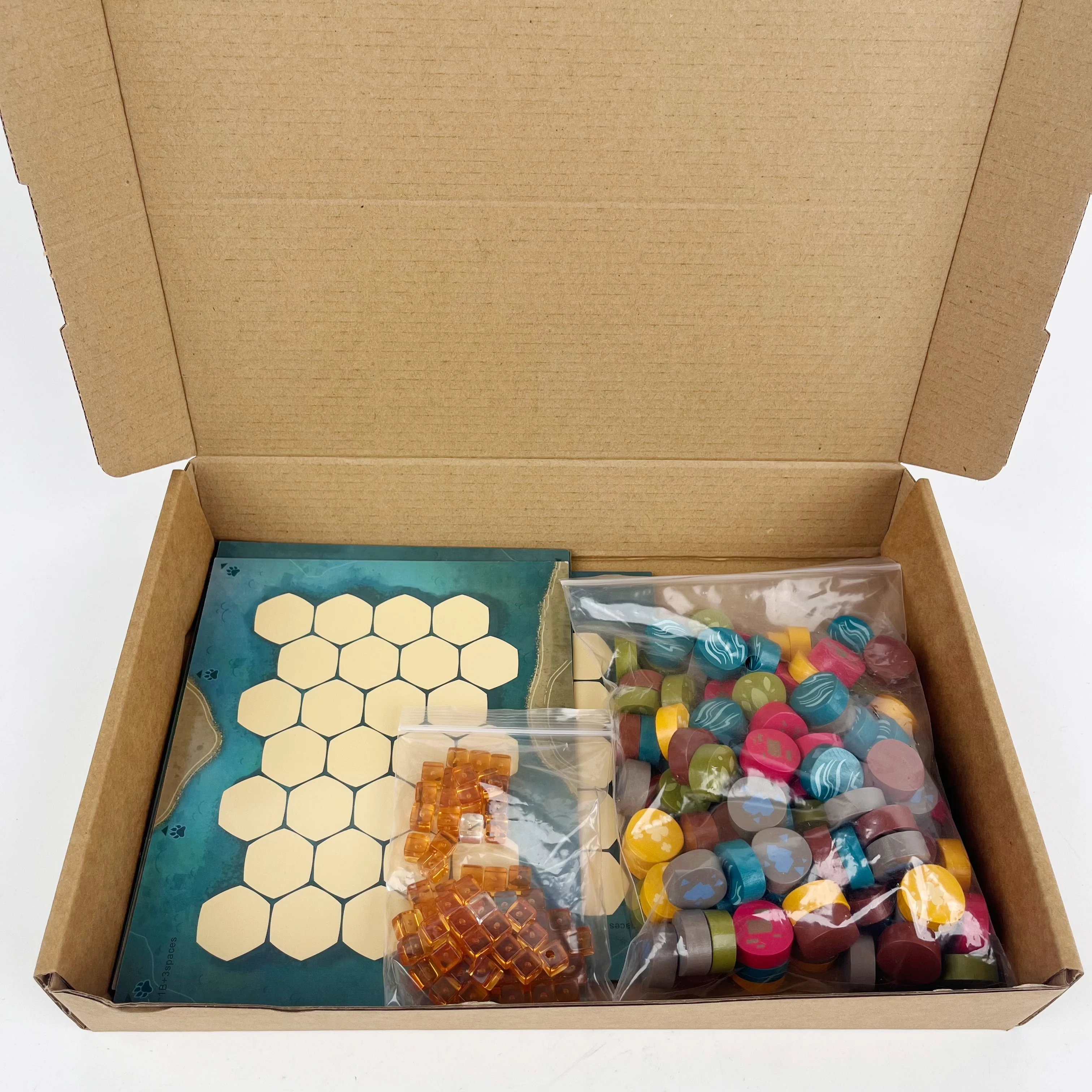 Board Game Accessories: Nature Chord DIY Parts Kit - Expansion Map for 4 Players, 120 Wood Pieces, 70 Tokens, Accommodates More