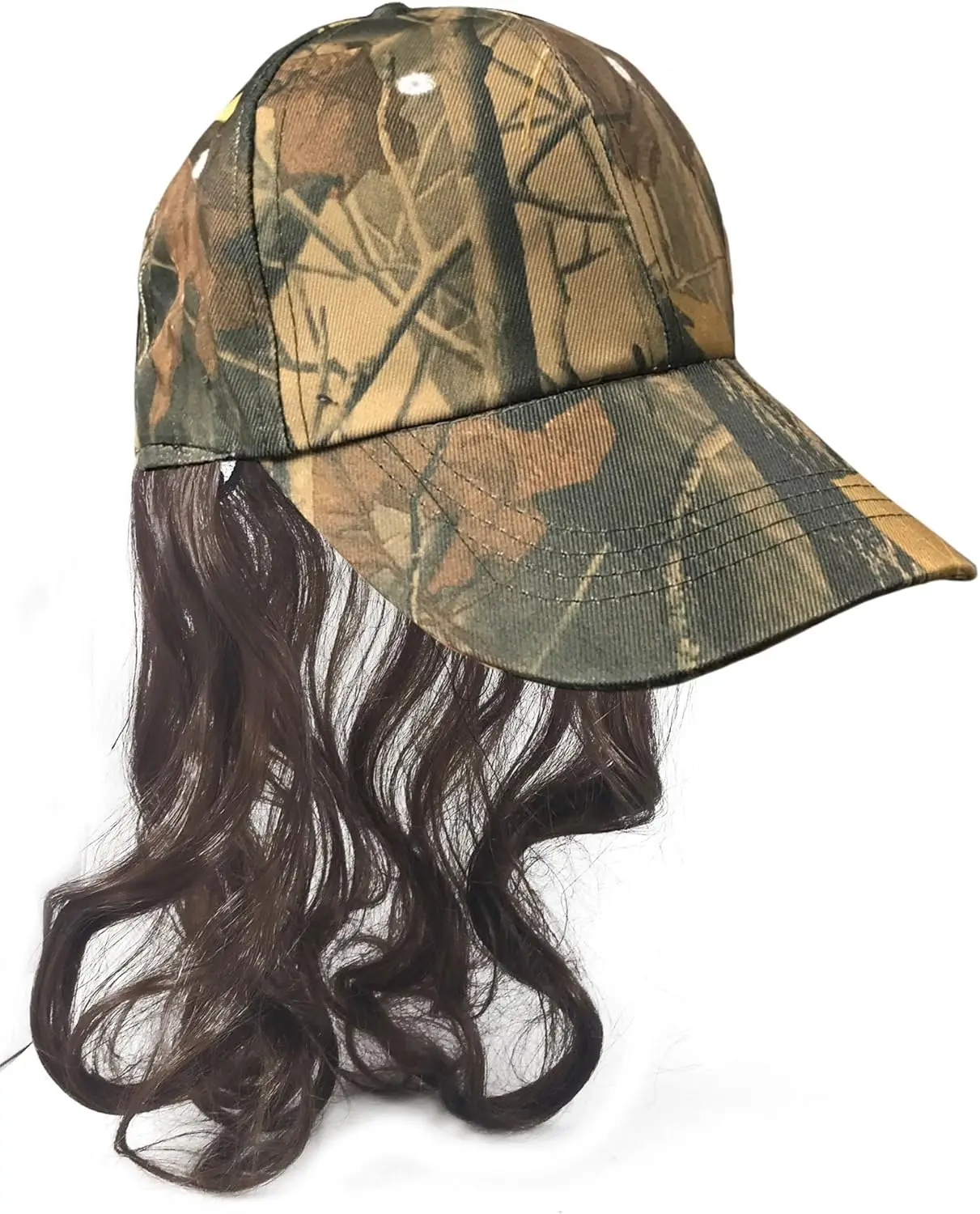 Billy BobBilly Bob Camouflage Billy Ray Hat with Brown Mullet Hair! Bed Head, Don't Care! Now You Have The Perfect Hat to Cover