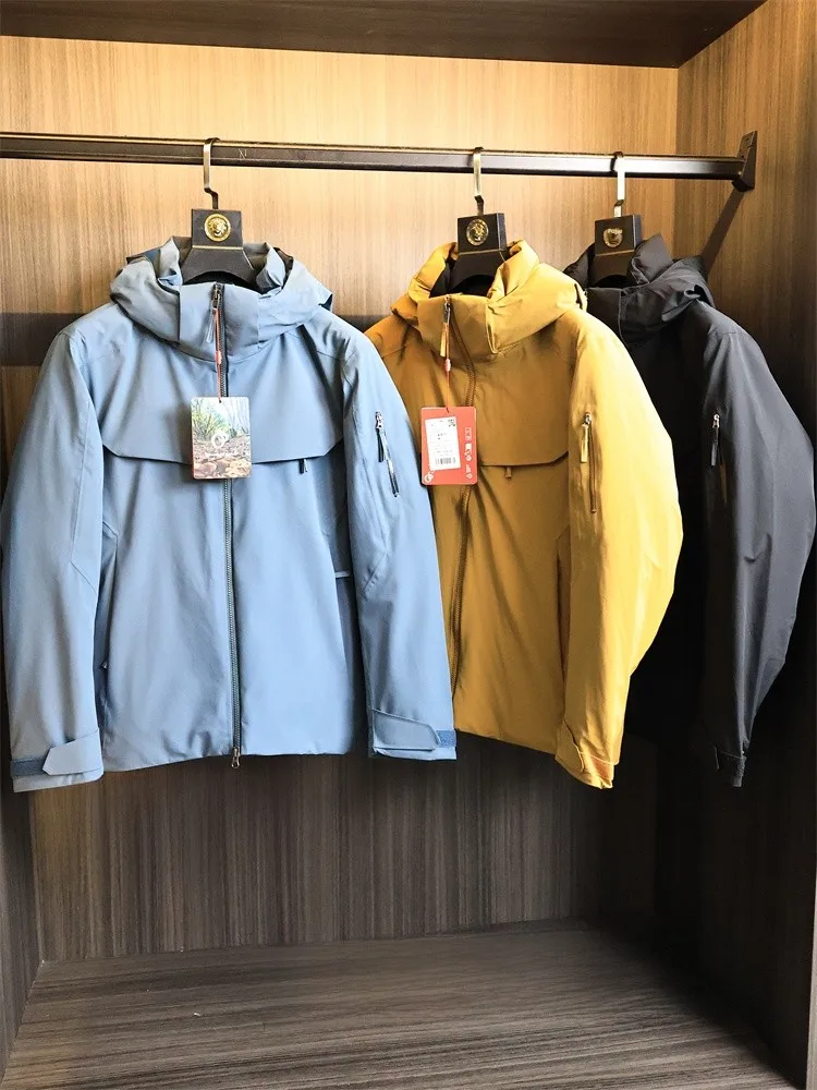 

Профессиональный лыжный пуховик Jaet, мужской пуховик с капюшоном 90, всепогодный, теплый, модный, городской, уличный, ветрозащитный, Thiened