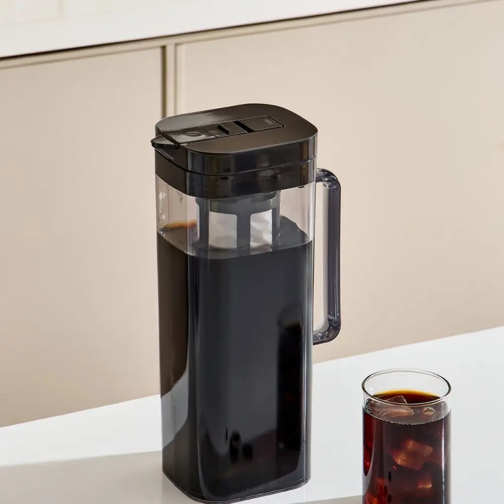 Plastic Cold Water Pitcher With Filter Fridge Door Storage Jug Airtight Flip Lid Beverage Kettle For Fruit Tea