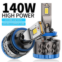 Infitary 140W H7 H4 LED Car Headlight High Power CANBUS Bulb H8 H9 H11 HB3 9005 HB4 9006 Lamp Double Copper Tube Lights for Auto