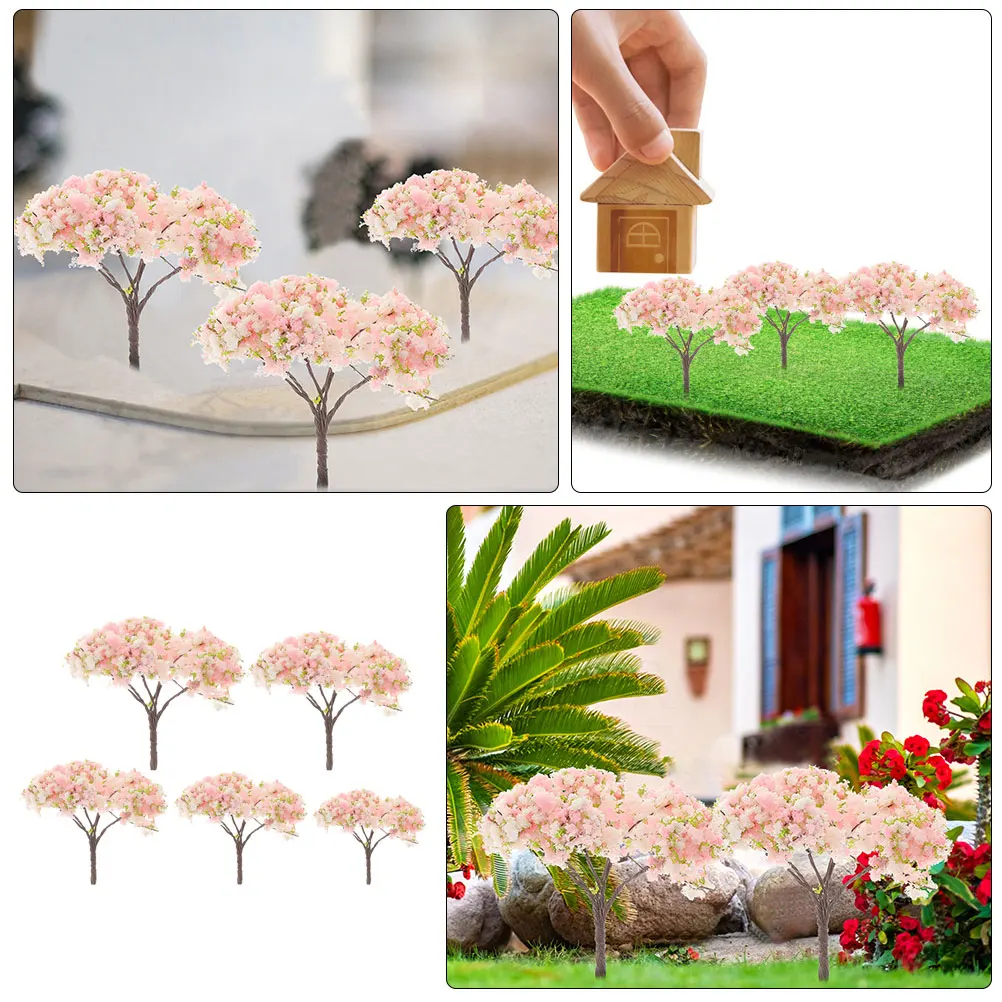 10 قطعة أشجار زهر الكرز المصغرة نابض بالحياة ديوراما طاولة الرمل المشهد ديكور المشهد الصغير تحسينات المشهد نموذج شجرة #3