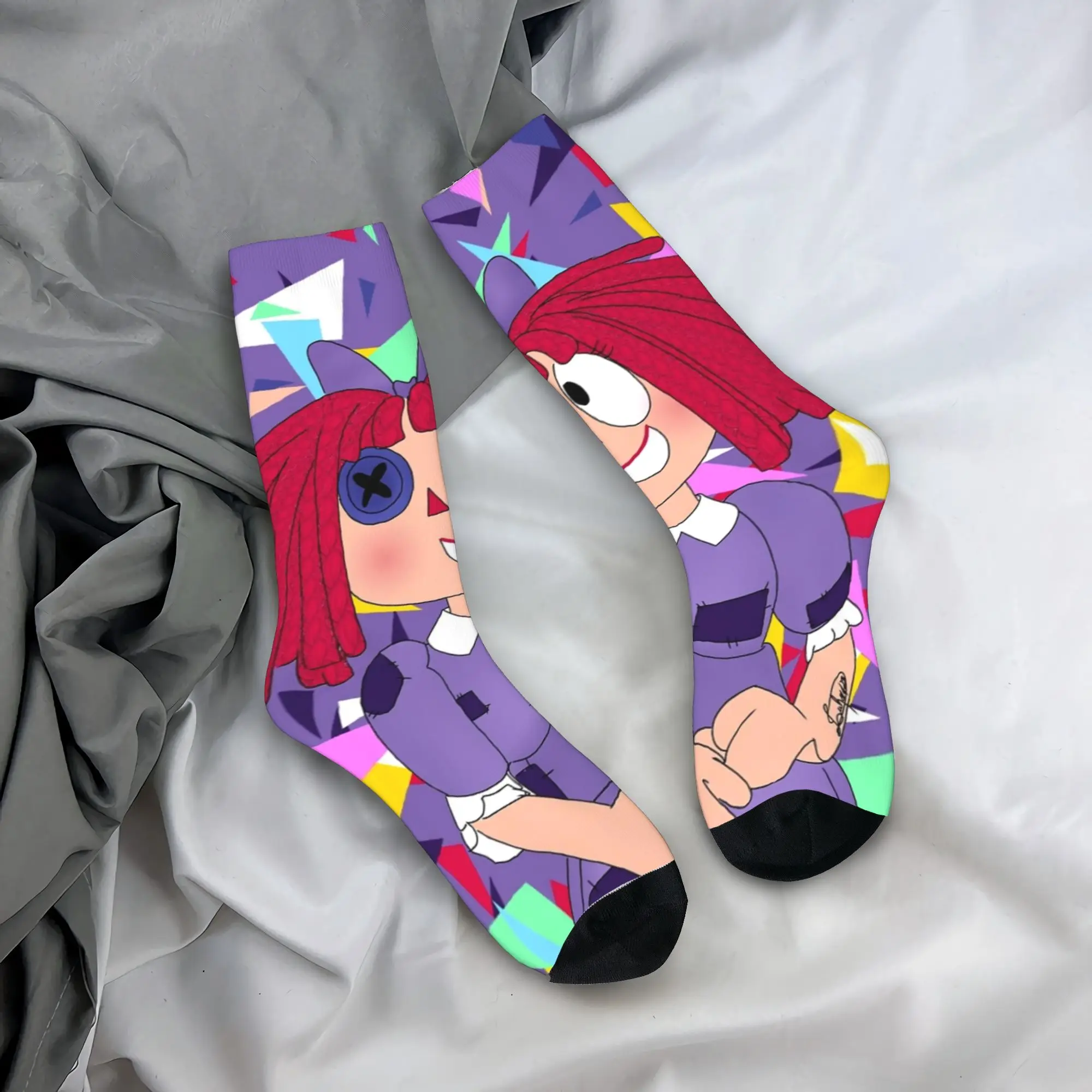 Winter Warm Crazy Design Unisex Cartoon Digitals Circus Socks  Sweat Absorbing Basketball Socks