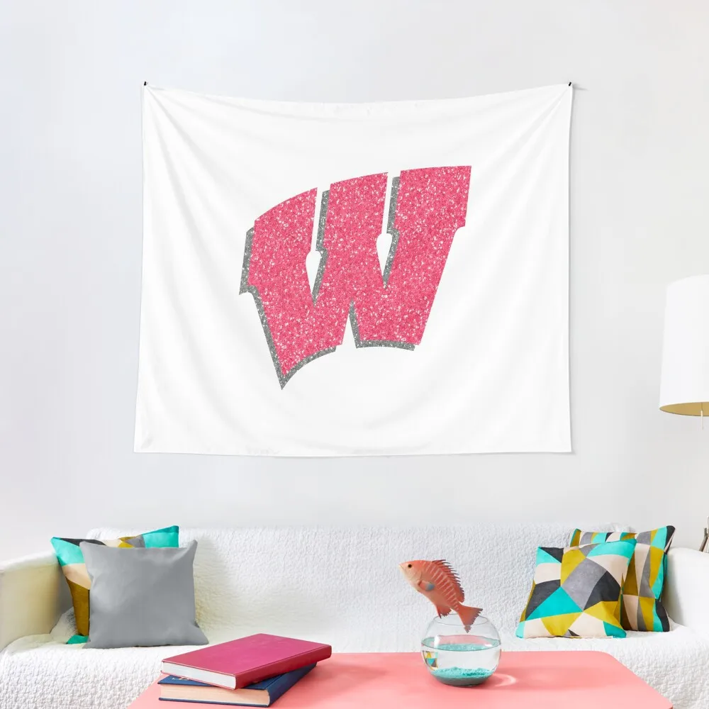 

wisconsin logo Tapestry Living Room Decoration Wall Hanging Wall Room Decore Aesthetic Tapestry