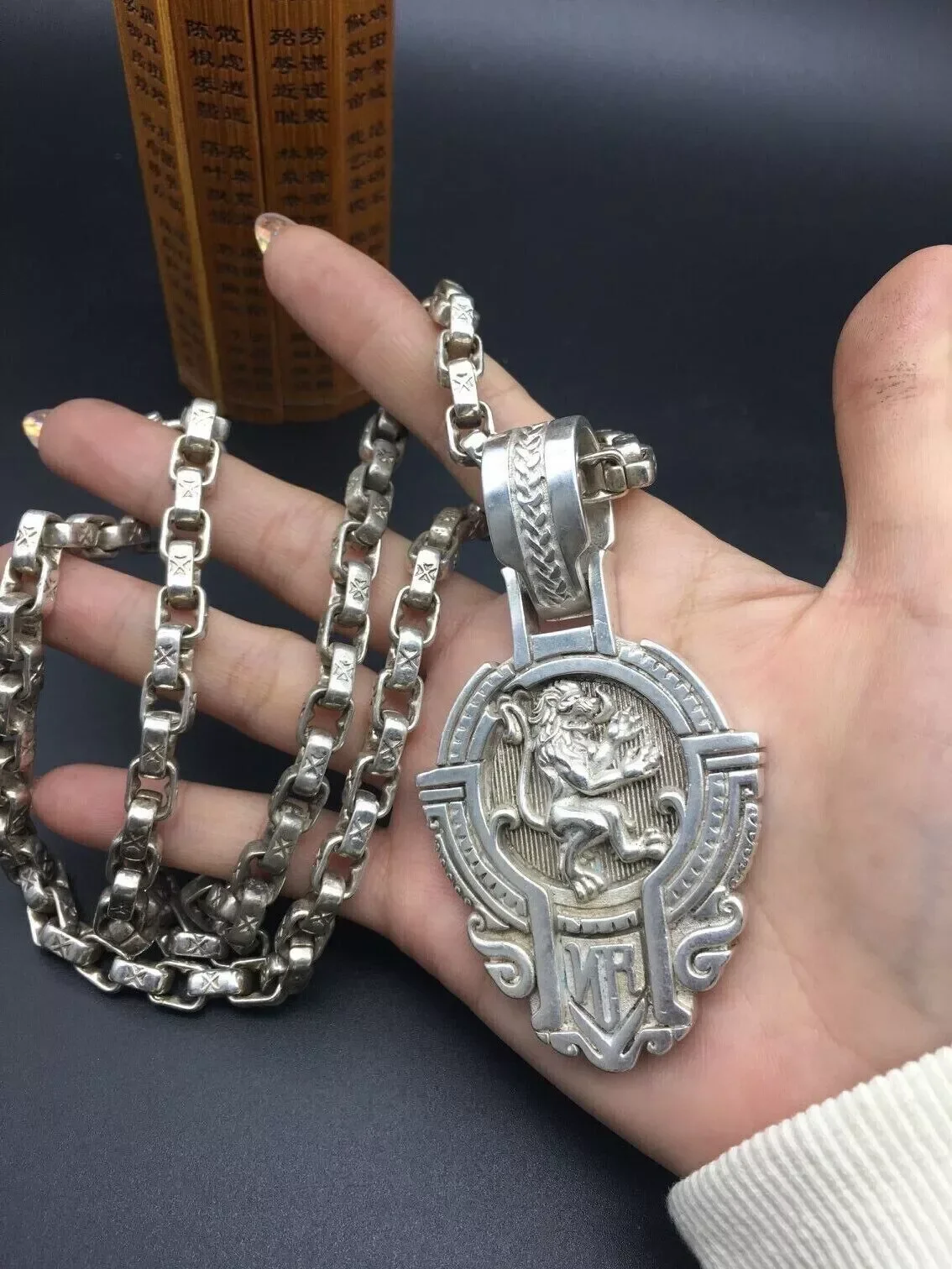 

Rare Chinese Miao Tibetan silver handmade necklace jewelry noble