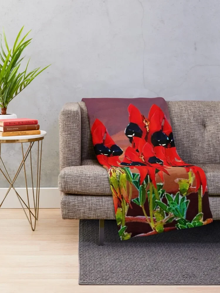 Aussie Sturt Desert Pea Throw Blanket Soft Big for babies decorative Blankets