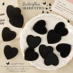 Black Love Heart Iron-On Badge Patches for DIY Hole T-shirt Jeans Backpack Clothing Pants Notebook Appliques Decor Sticker