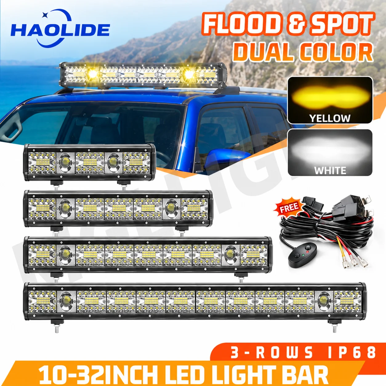 HL LED Panel LED Bar 4-32 Inch LED Light Bar LED Pod Lights Combo Beam for Car Tractor Boat off-road use 4x4 LED Light Bar