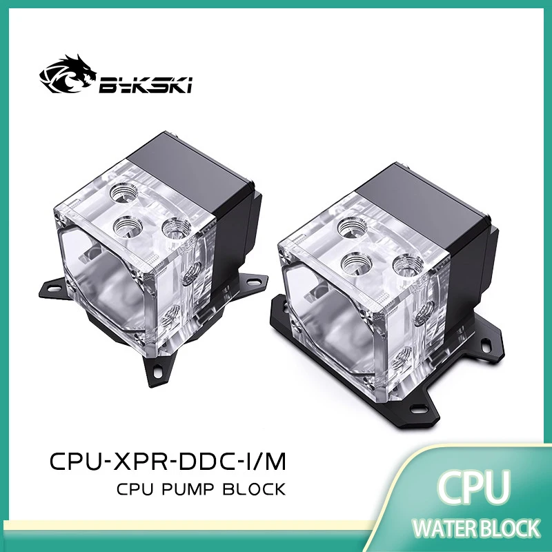 BYKSKI CPU-XPR-DDC-I CPU Block Pump Reservoir Combo Integrated AIO Water Cooler / Radiator For INTEL 1151 1700 X99 AMD AM3 AM4