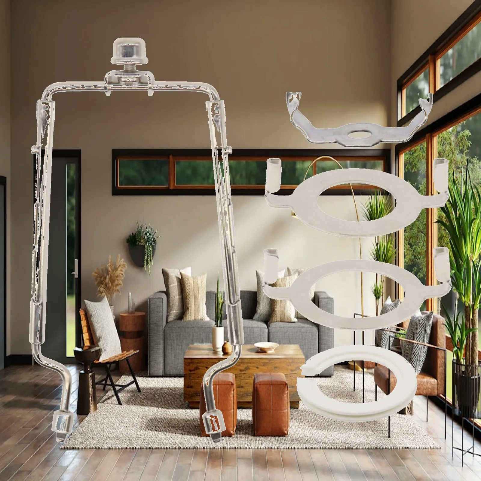 Removable Lamp Harp Adjustable Lampshade Support for Standing Lamp Vintage Replacement Accessories