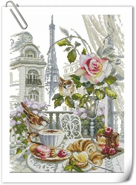 Morning tea and snacks 40-50 DIY Cross Stitch Kit Packages Counted Needlework homefun Kits New Pattern