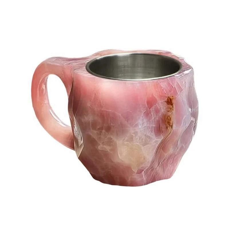 T48C_우아한 모조 미네랄 크리스탈 커피 머그잔, 화려한 크리스탈 머그잔