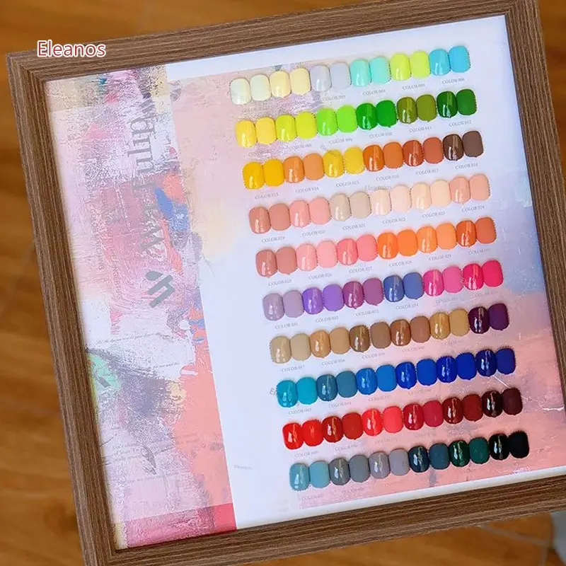 Eleanos 60 개/대 15ml 젤 폴리쉬 세트 네일 아트 전체 세트 네일 젤 폴리쉬 학습자 키트에 대한 컬러 카드가있는 매우 좋은 네일 젤 키트