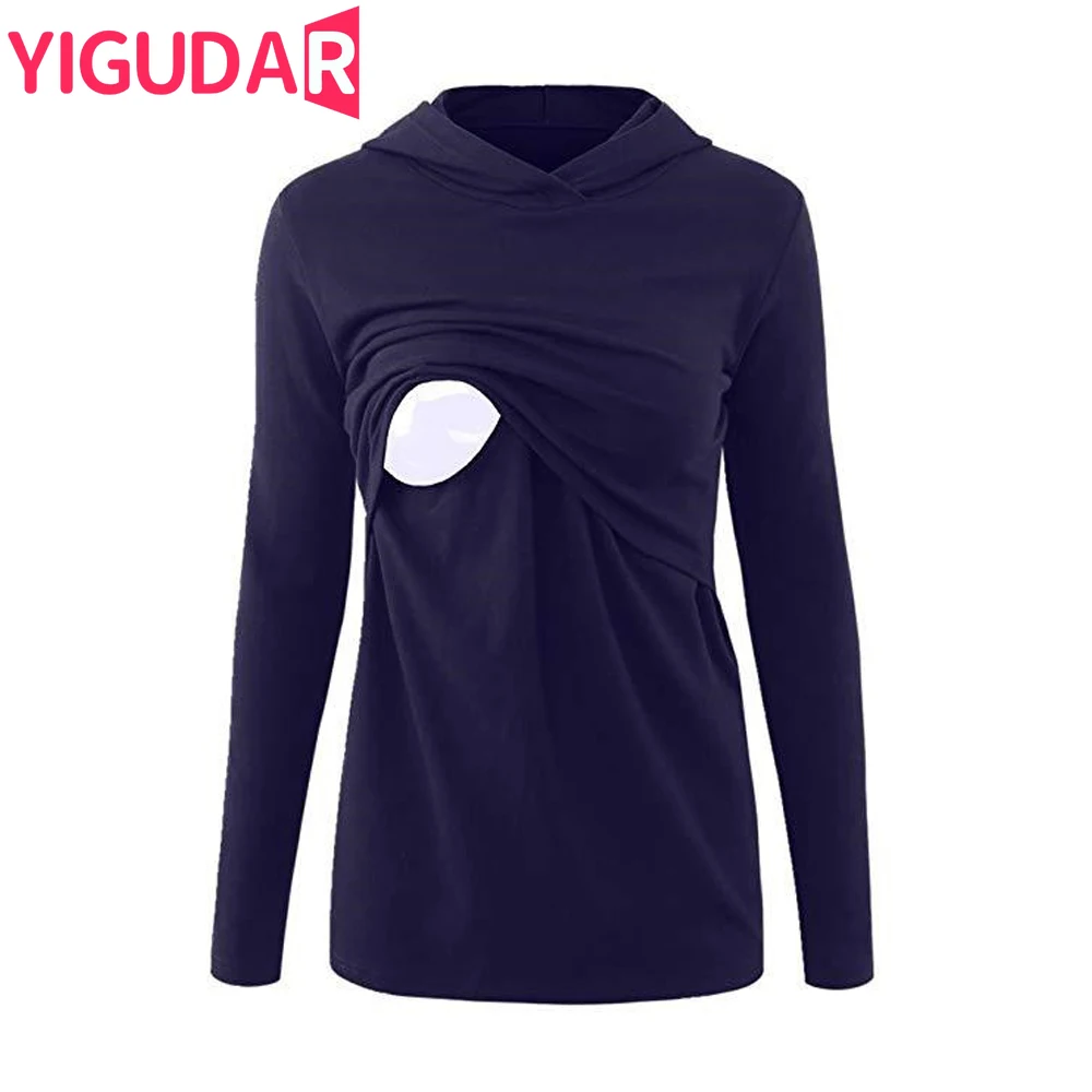 

Maternity Nursing Hoodie Long Sleeve Pregnant Women clothing Tops Breastfeeding Sweatshirt Nurse Clothes For Spring Autumn