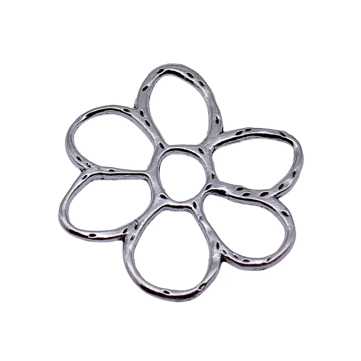 Big Floral Round Hollow Flower Wreath Garland Connector Charms Link Necklace DIY Dangle Jewelry Supplies