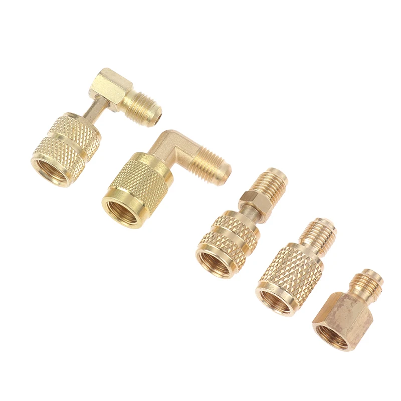 Air Conditioning Adapter Quick Coupling Vacuum Pump Brass Adapter R410a Adapter 5/16 SAE F Quick Couplers To 1/4 SAE