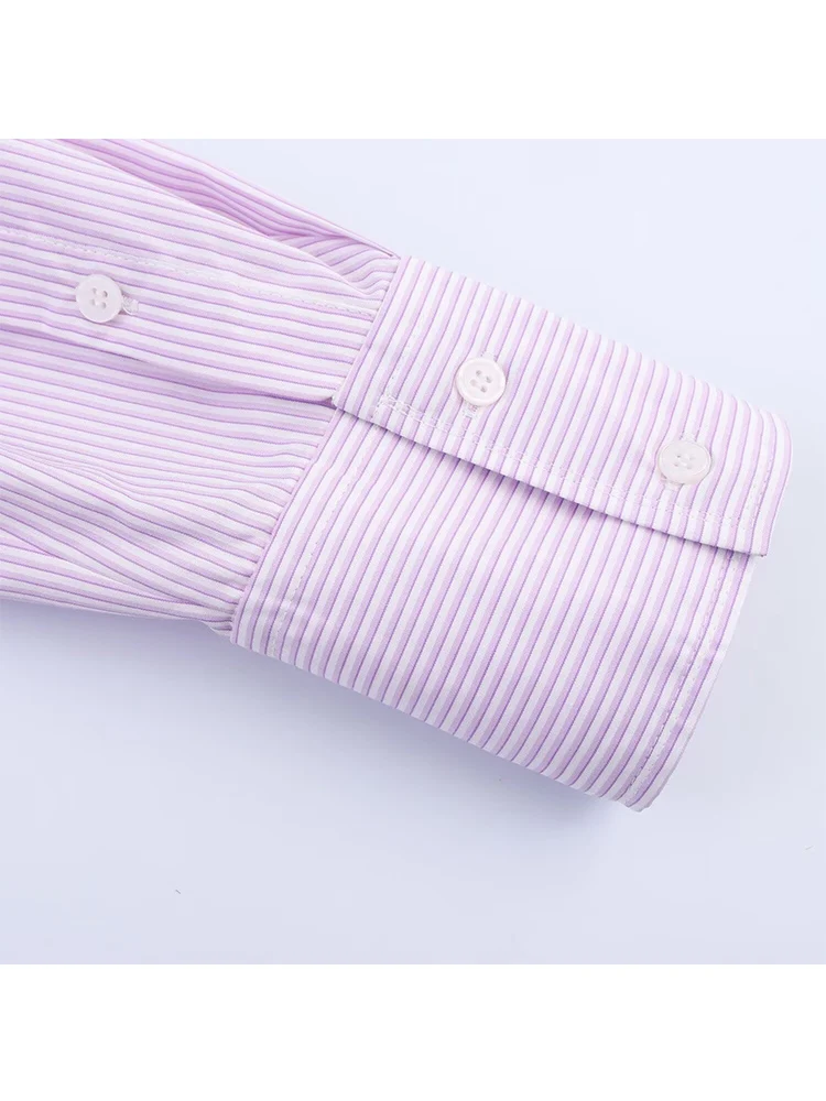 TFMLN 2025 قميص نسائي جديد عادية فضفاض كم طويل بلوزة مخططة كلاسيكية قمة الموضة النسائية القوس الخلفي الدانتيل يصل الشارع الشهير #5