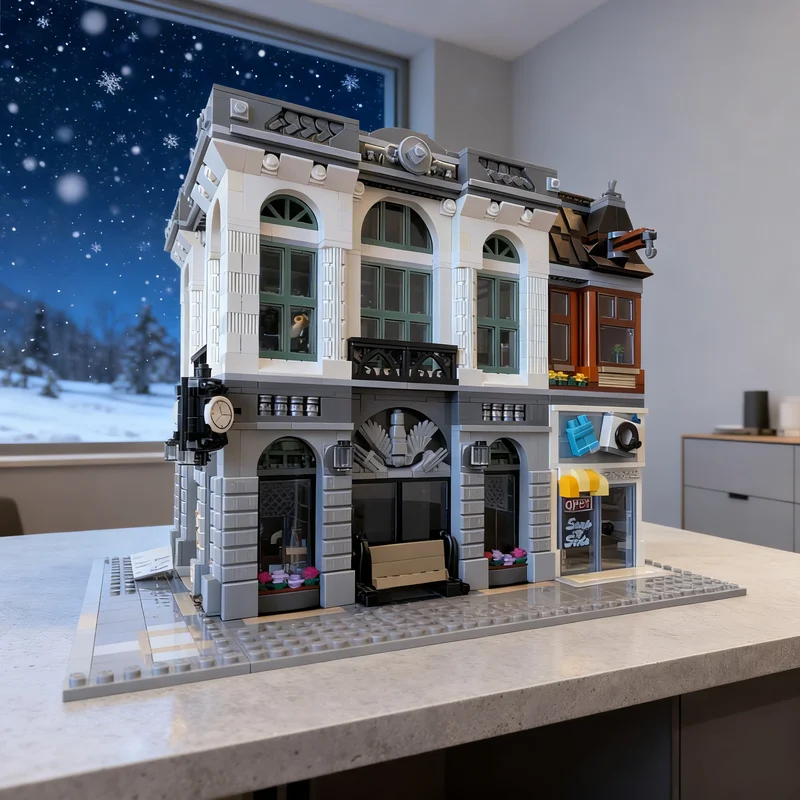 

4446pcs MOC The Great Brick Bank Modular Streetscape Model Building Blocks DIY Gift Creative Collectible Display Decor Premium