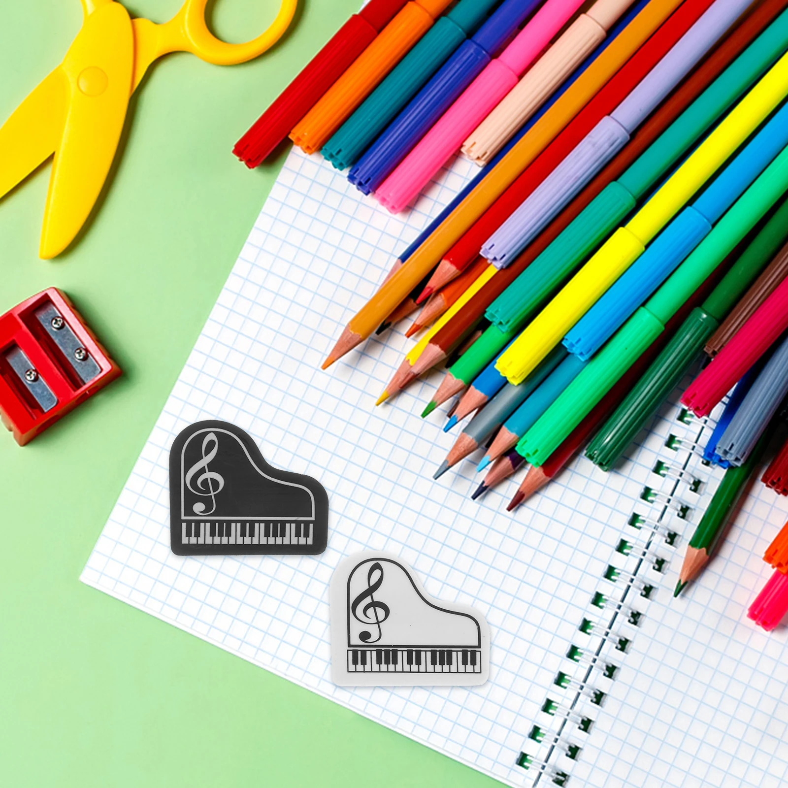 

20 pcs Piano Erasers Cute Small Musical Note Rubber Stationery Gifts Rewards Classroom Favors Party Prizes Student Supplies