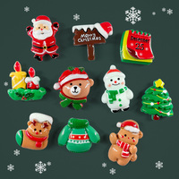 10pcs Christmas Fridge Magnet Gift Tree Deer Figurine Resin Refrigerator Whiteboard Sticker Diy Decoration Kitchen Accessories