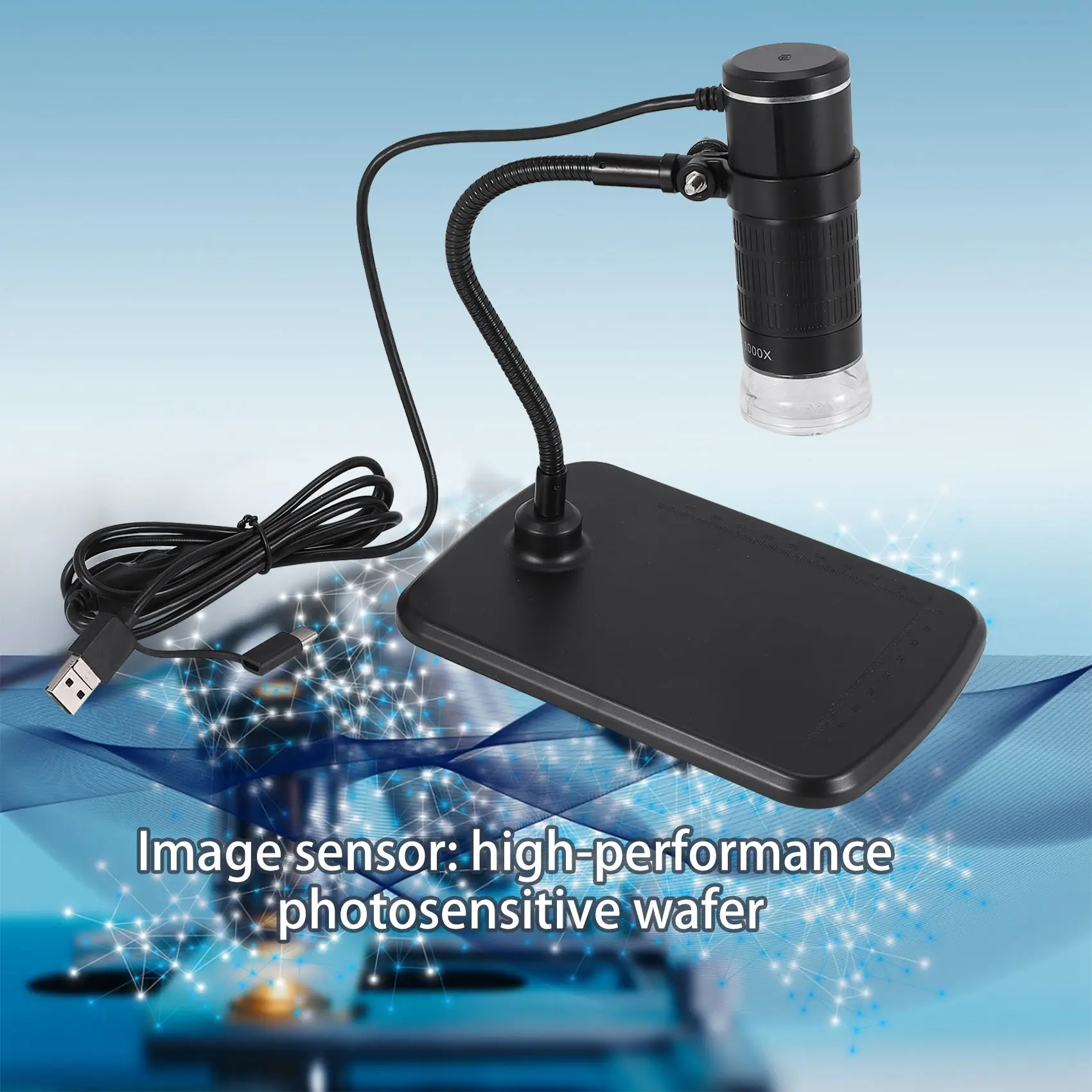 3-In-1 Digital Microscope Mobile Phone Android Computer Student 1000 Times Magnification Home Microscope