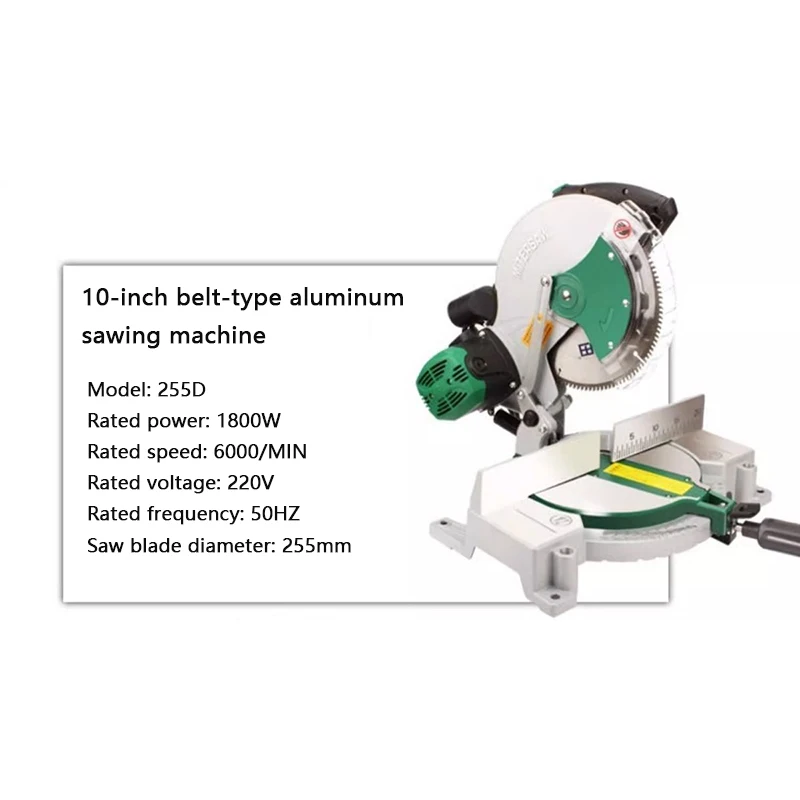 Bevel Range Large Table Compound Miter Saw 10-Inch Single Bevel Motor Miter Angle Range