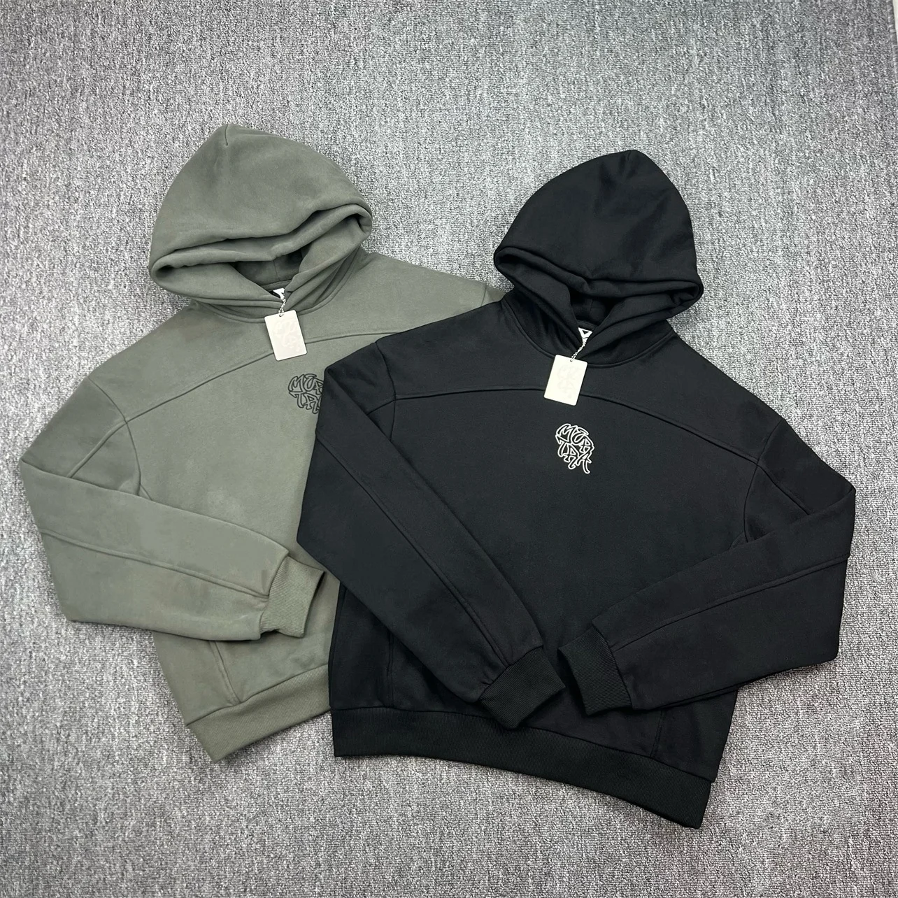 

Mertra American Street Hip Hop Embroidered Logo Hooded Sweatshirt Fleece Lined Casual Unisex Sportswear Trendy Streetwear