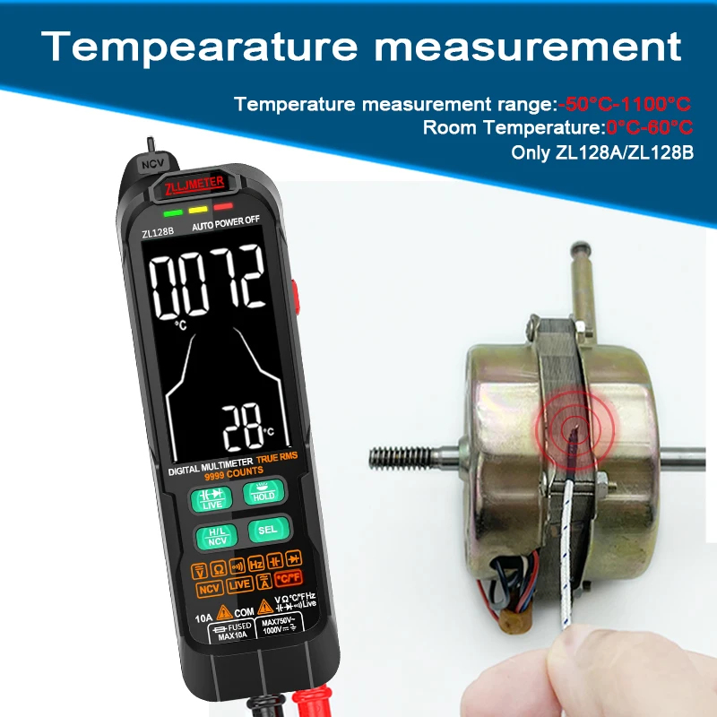 Multimetro Digital Profesional Multimeter 9999 T-RMS LCD Multimetre DC AC Current Voltage Tester Capacitance Diode Usb Tester