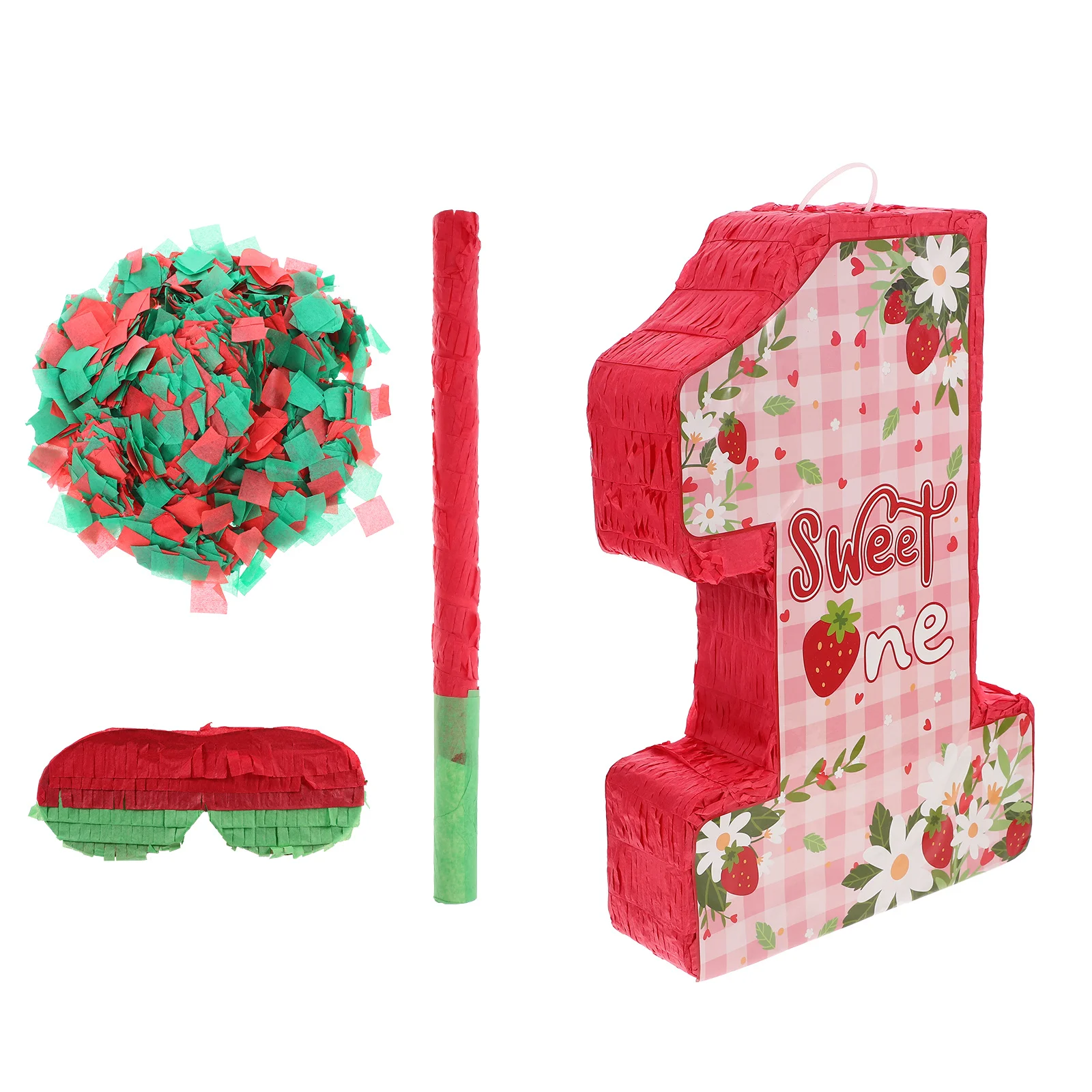 

1Set Strawberry Pinata Bright Color Paper Party Decoration for Birthday Celebration Game Prop Favor