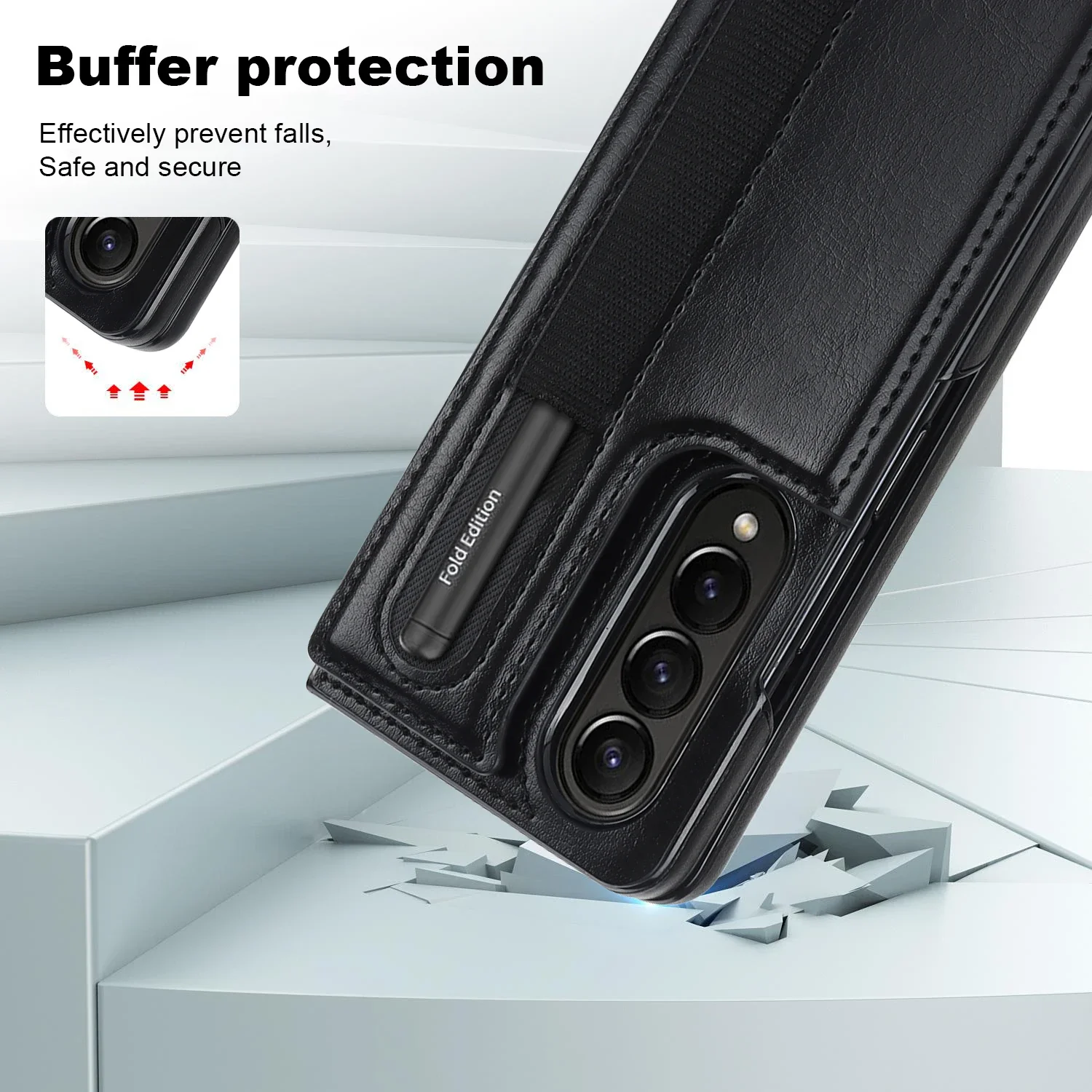 PU Leather Purse Phone Case for Samsung Galaxy Z Fold 7 6 5 4 3 Fold5 Fold4 Fold6 Pen Slot Card Holder Shockproof  Stand Cover