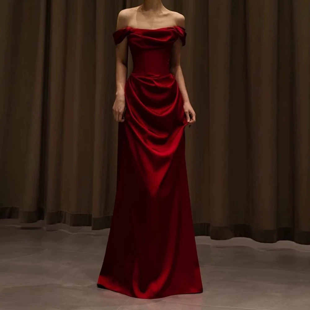 

2025 one-shoulder toast dress high-end bride engagement dress skirt small tail slim temperament satin dress-GZXX217