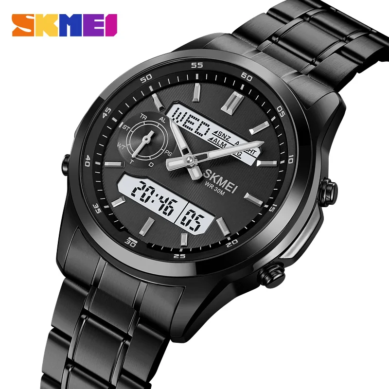 SKMEI Digital Electronic Watch Sports Stainless Steel Watches For Men Women Waterproof Daylight Saving Time Quartz Wristwatches