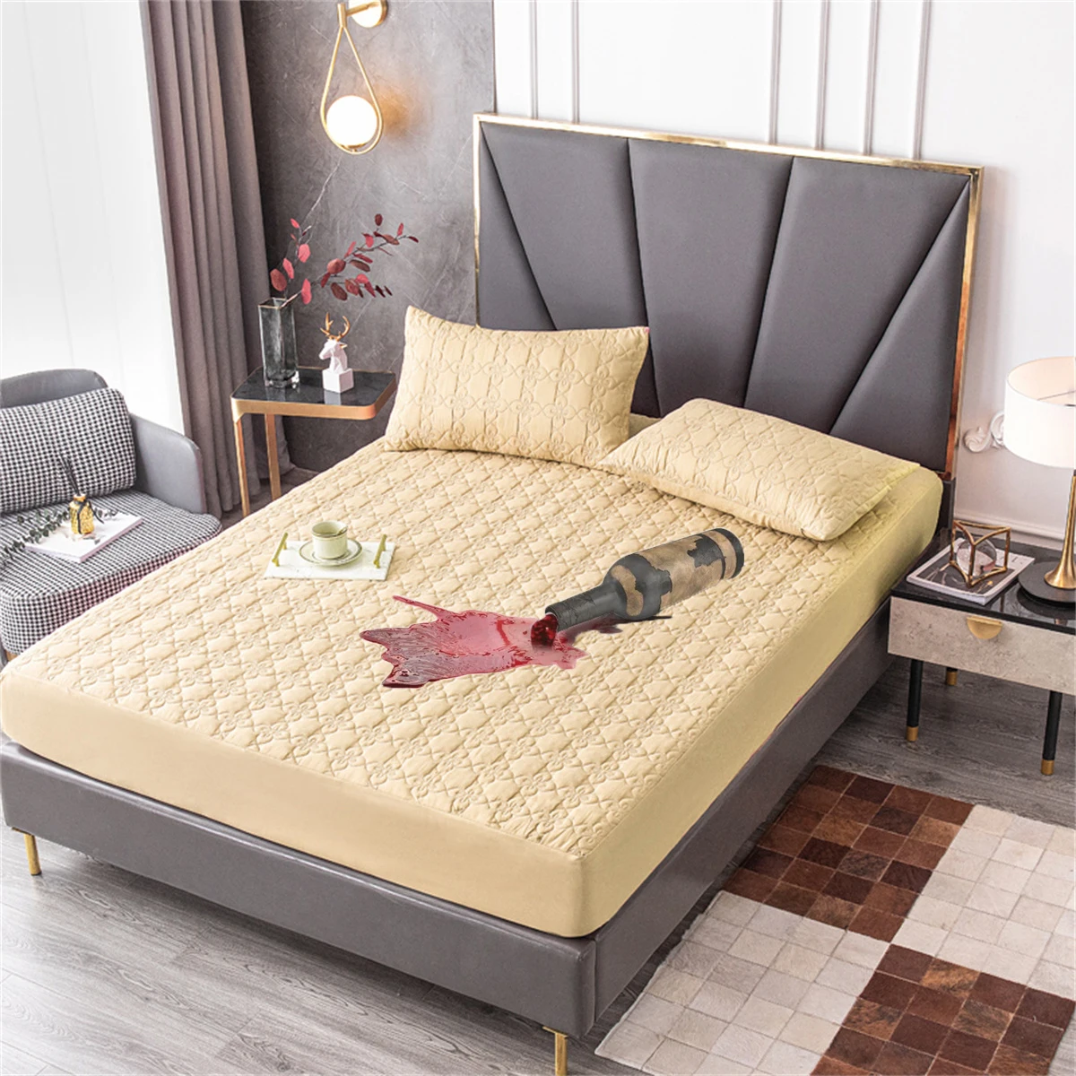 New Waterproof Mattress Cover Topper Washable Bed Cover Thickened Mattress Protector Cover Queen Size Bed Sheet Anti-mites Pad