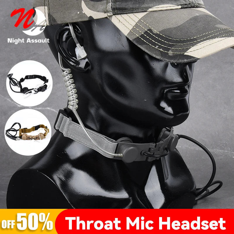 

Tactical Laryngeal Throat Mic Eaphone Headset Microphone Walkie Earpiece Radio U94 PTT For Kenwood BaoFeng UV-5R UV-5X UV-82