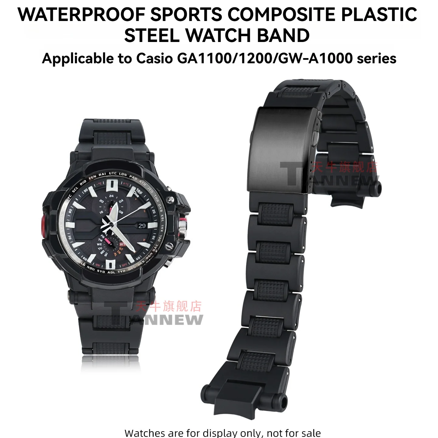 Plastic Steel Strap For CASIO G-SHOCK Airborne Series, Composite Bracelet for GA-1000 GA-1100 GW-A1100 A1000 Mod
