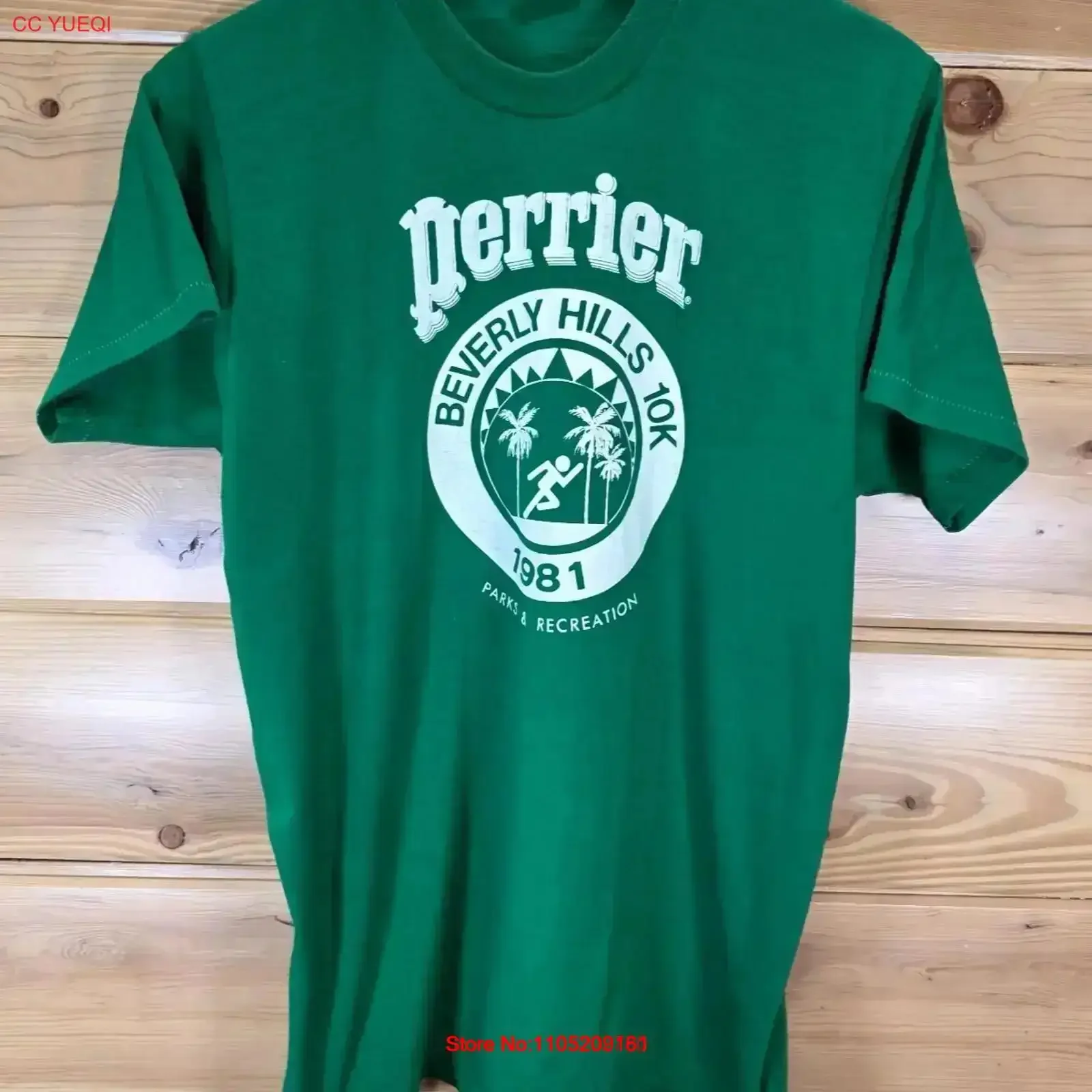 

Футболка VTG Beverly Hills Marathon Perrier Sparkling Water 1981, мужская большая винтажная стираная уличная одежда 80-х годов, повседневная дышащая одежда