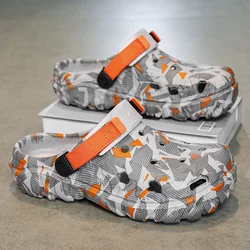 Men's Platform Sandals Summer Slippers Fashion Non-slip Beach Hole Sandals 2026 Summer Men Open Toe Buckle Shoes