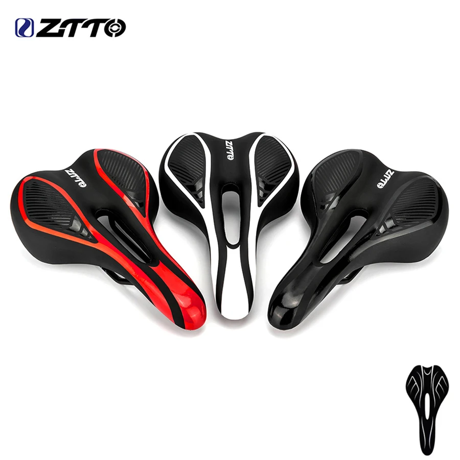 

ZTTO Mountain Road Bicycle Thickened Saddle PU microfiber leather hollow comfortable and breathable folding bike saddle