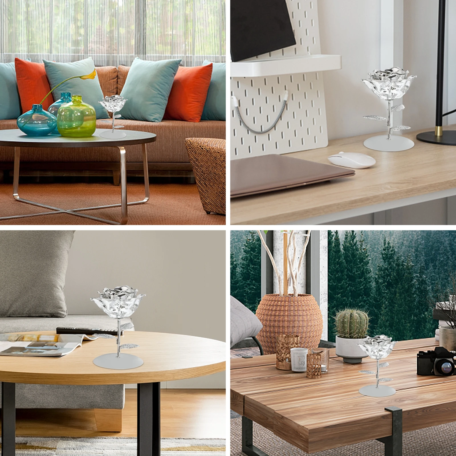 

Exquisite Flower Candlestick Premium Wrought Iron Elegant Candleholder Stylish Desktop Adornment Home Wedding Banquet Decoration