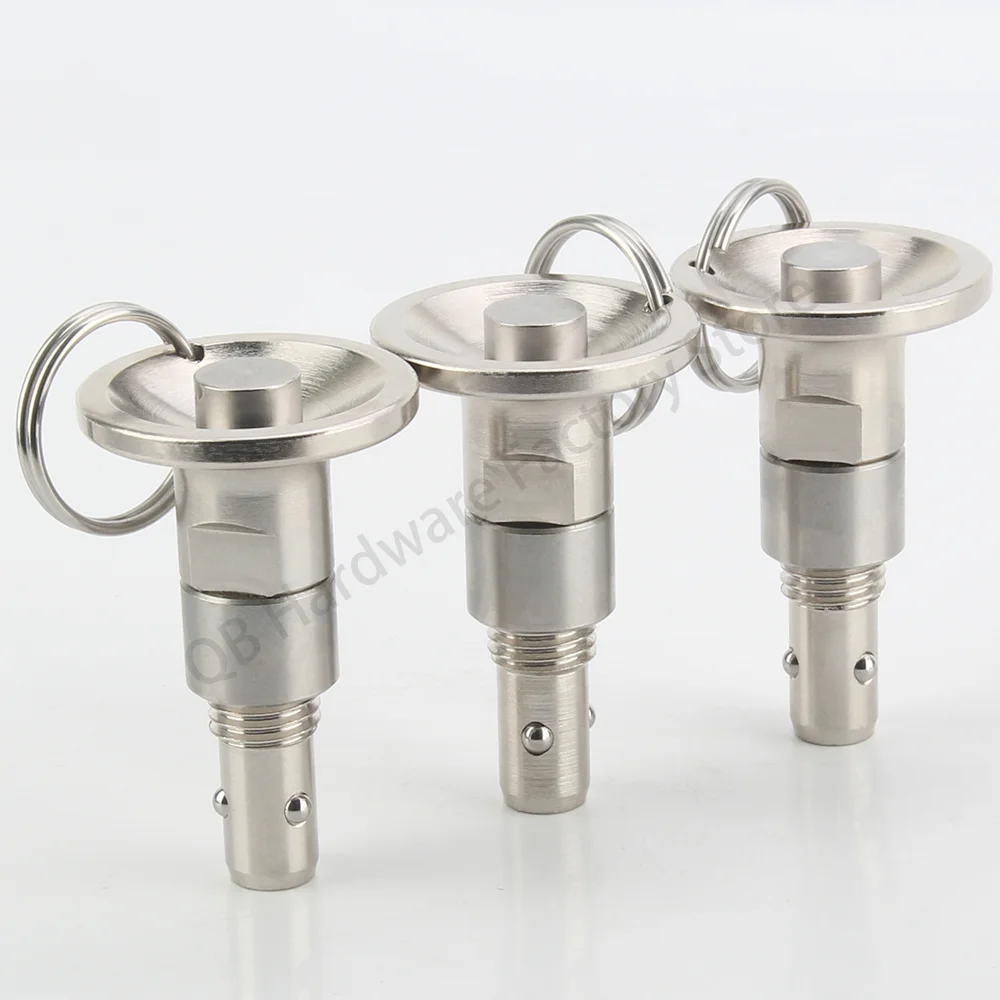 

Factory Outlet QB125 Carbon Steel With Nickel-plated Treatment Body Stainless Steel Quick Release Pins Ball Lock Pin With Ring