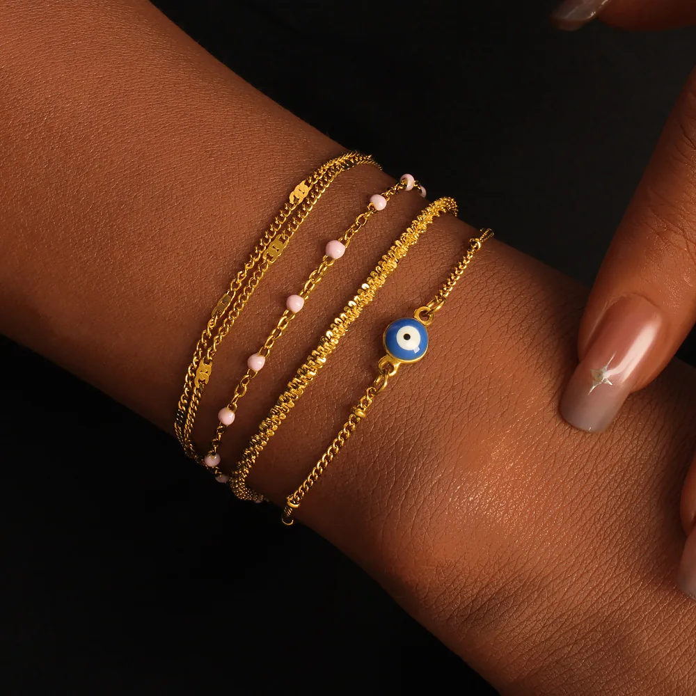 

gold jewelry bracelet For Women Gold Color Metal European Minimalist Girlfriend Birthday Bangle Hand Jewelry Gift