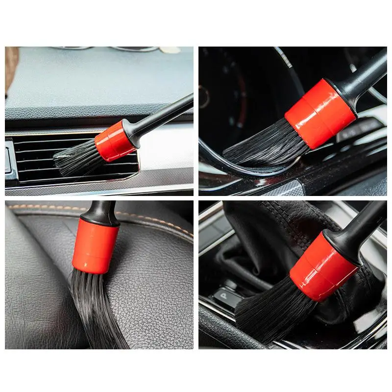 5PCS Car Detailing Brush Set Premium Fiber Multifunction Cleaning Brush For Cleaning Wheels Engine Interior Air Vents Wash Kit
