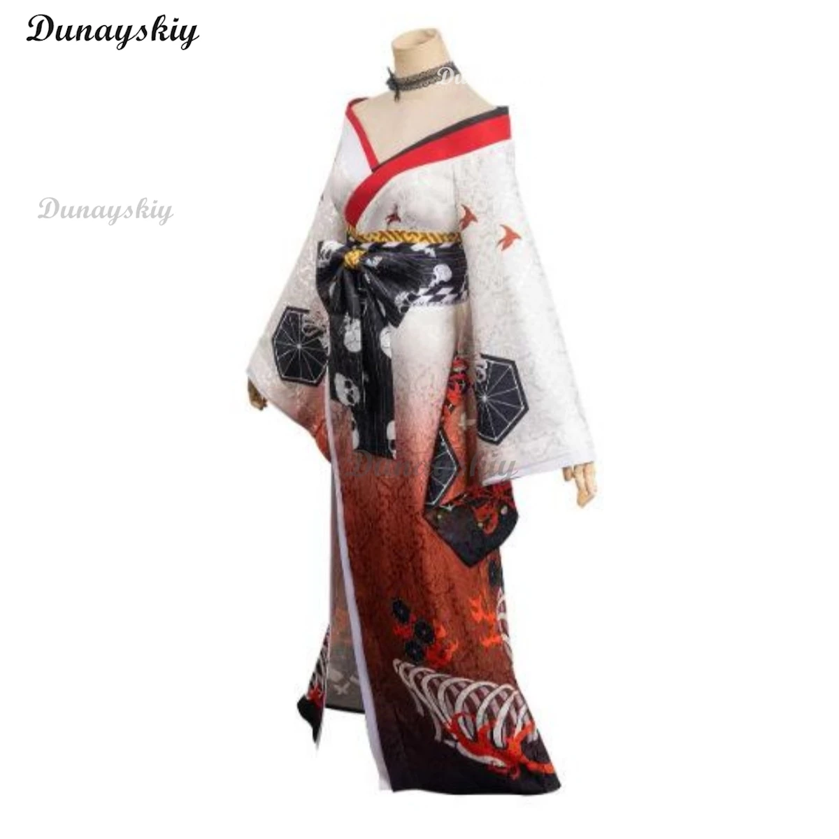 MakimaAnime Makima Cosplay Costume Hyakkiyakou‘s Shutendoji Japanese Kimono Bathrobe Wig Woman Sexy Halloween Suit