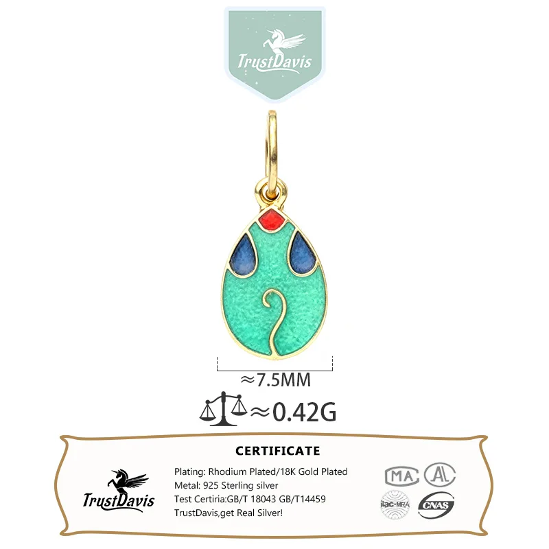 TrustDavis Real 925 Sterling Silver Animal Chinese Zodiac Charms Pendant for Bracelet Necklace DIY Accessories Jewelry DZ1806