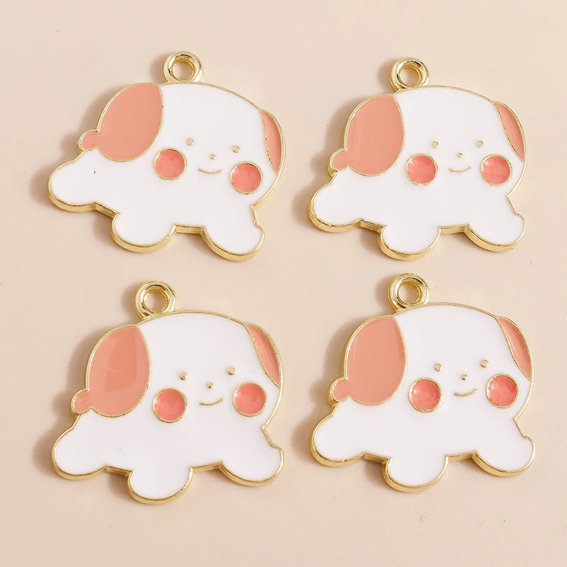 20 قطعة 22x21 مللي متر الكرتون الحيوان جرو السحر المينا الكلب Charms المعلقات لصنع المجوهرات القلائد أقراط Crafts بها بنفسك الحرف لوازم