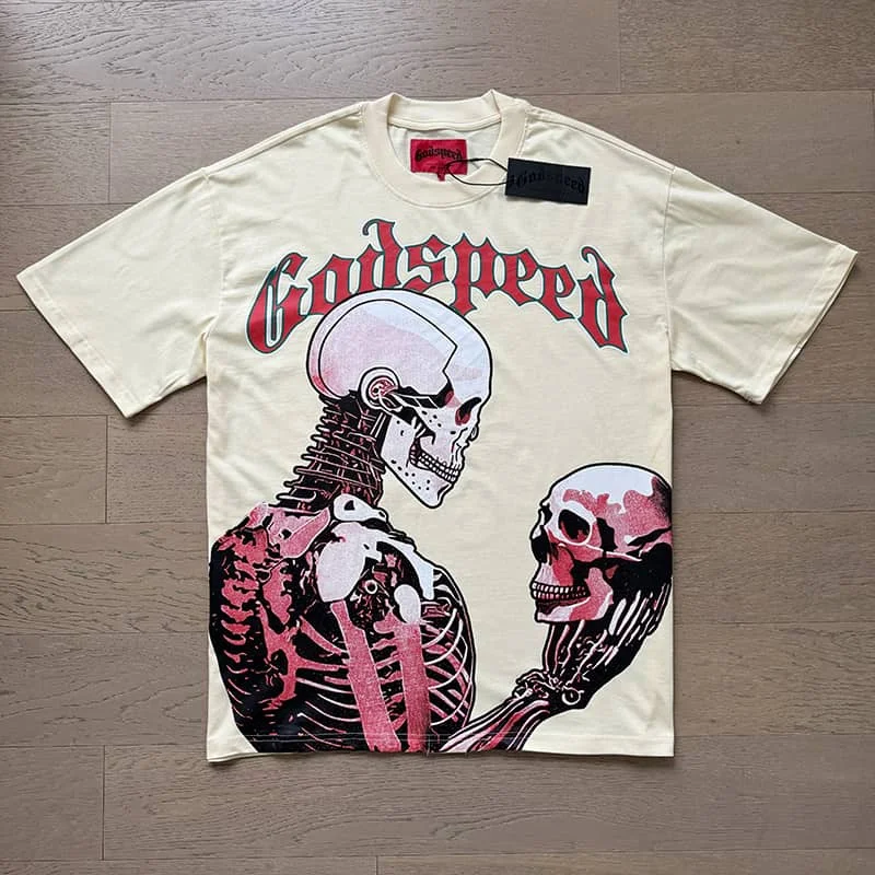 

Godspeed T-shirts Men's Clothing Real Photo American High Street Fashion Print Short Sleeve GOD SPEED Top Tee