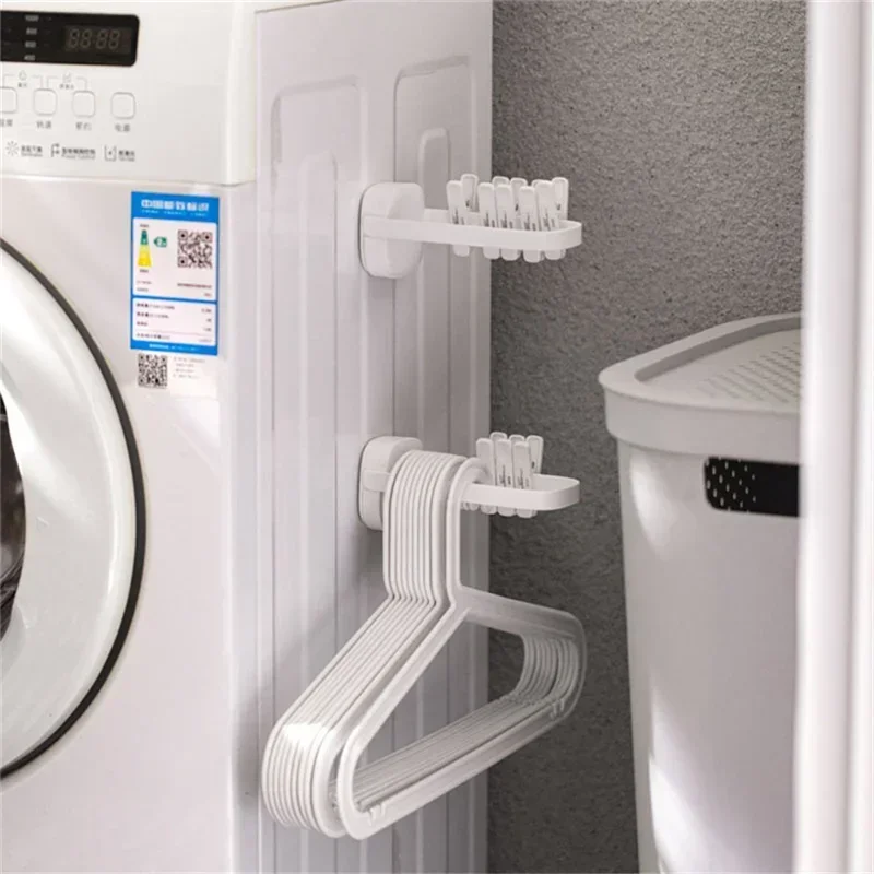 

Multifunctional Clothespin Collector Balcony Hook Clothes Hanger Clip Collector Storage Foldable Rack Wall Hanger Finishing Rack