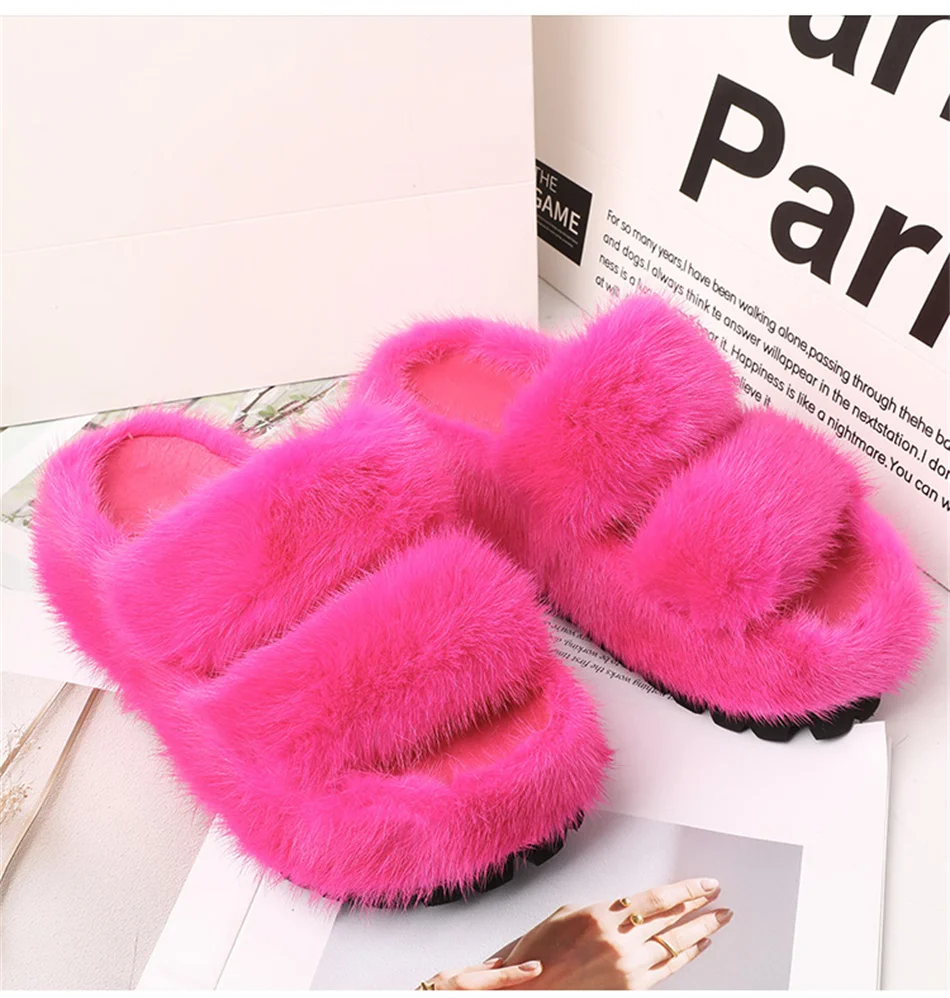 Mink Slippers Women's Sandals Summer 2026 Shoes for Woman Non-slip Slippers Women Flat Shoes Soft EVA Sole Female Sandals Slides