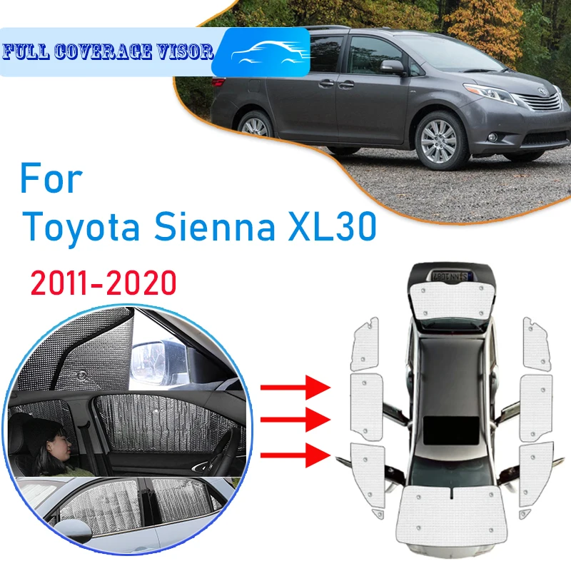 For Toyota Sienna XL30 XLE 2011-2020 2016 2015 2012 Car Full Coverage SunShade Sun Protection Windshields Auto Side Window Visor